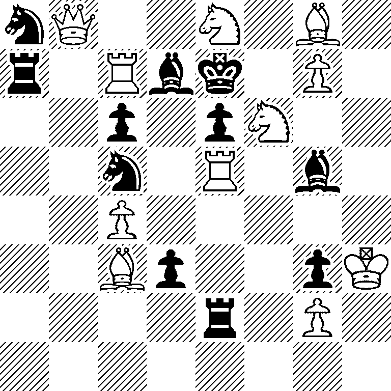 nQ2N1B1/r1Rbk1P1/2p1pN2/2n1R1b1/2P5/2Bp2pK/4r1P1/8