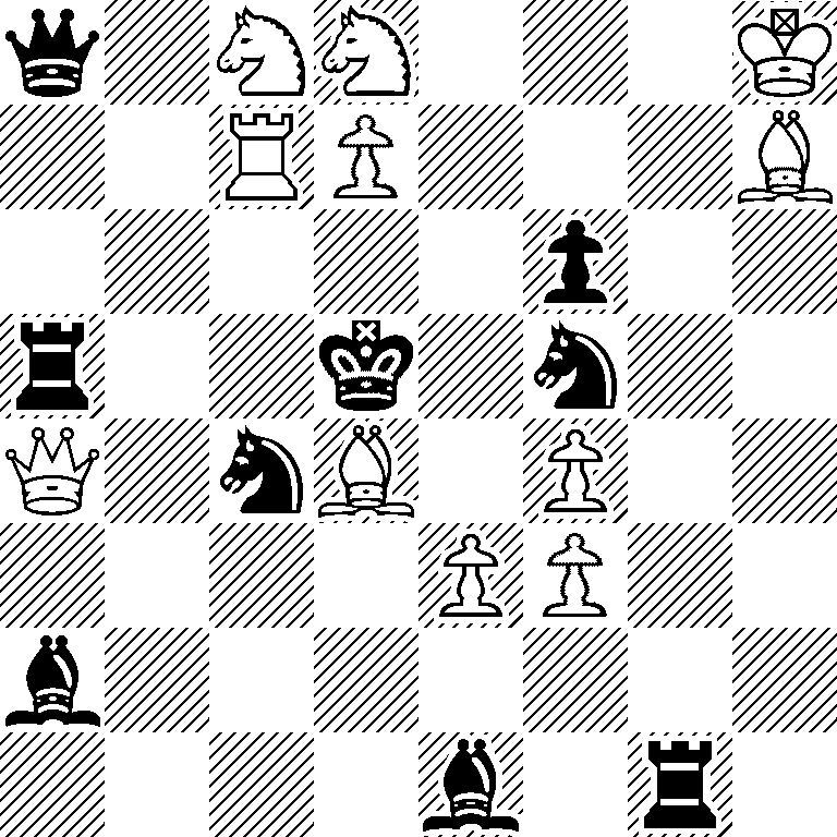 q1NN3K/2RP3B/5p2/r2k1n2/Q1nB1P2/4PP2/b7/4b1r1