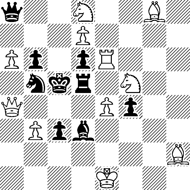 q2N2B1/3P4/Pp1pR3/1nkr1N2/Q3Pp2/1Ppb4/7B/4K3