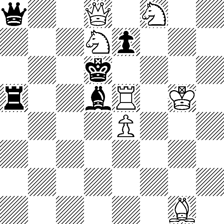 q2Q1N2/3Np3/3k4/r2bR1K1/4P3/8/8/6B1