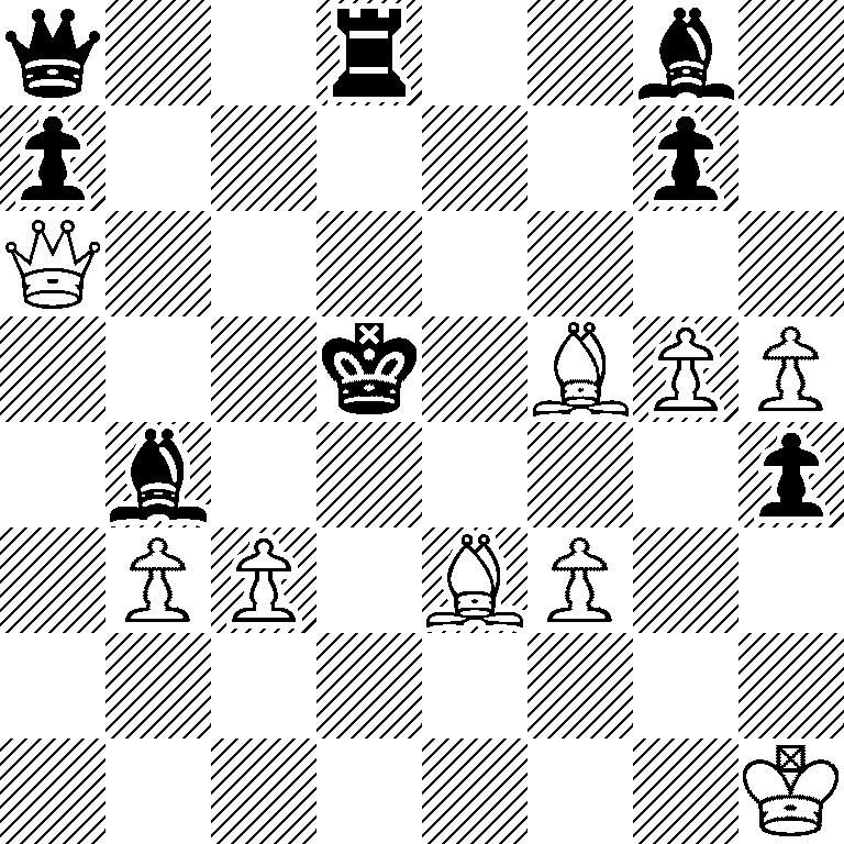 q2r2b1/p5p1/Q7/3k1BPP/1b5p/1PP1BP2/8/7K