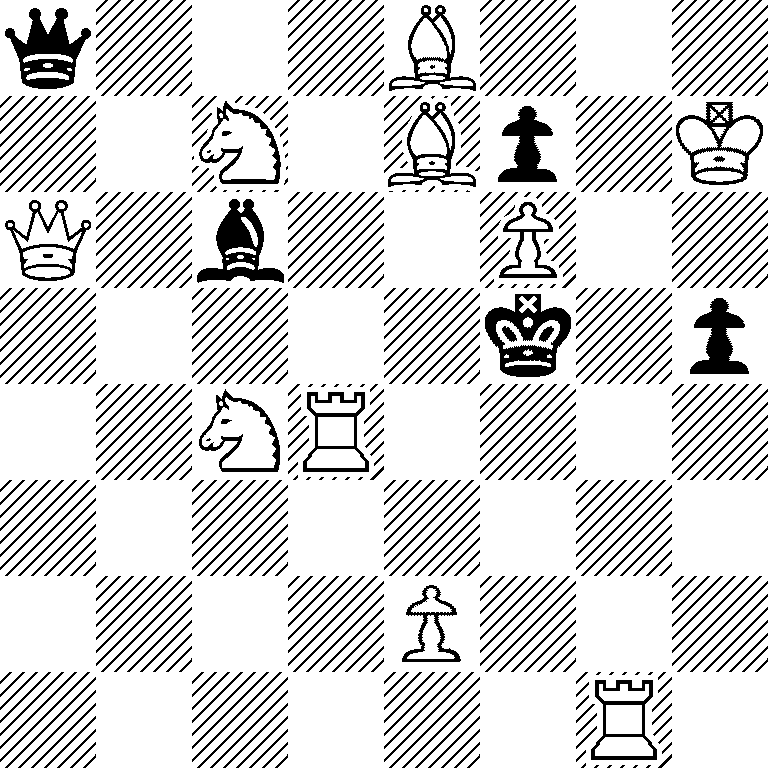 q3B3/2N1Bp1K/Q1b2P2/5k1p/2NR4/8/4P3/6R1