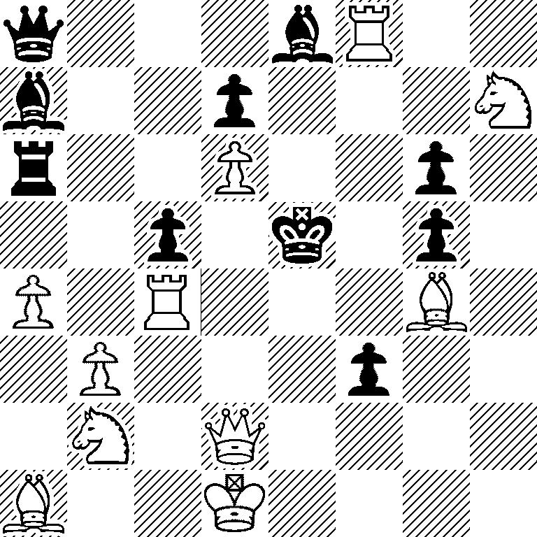 q3bR2/b2p3N/r2P2p1/2p1k1p1/P1R3B1/1P3p2/1N1Q4/B2K4