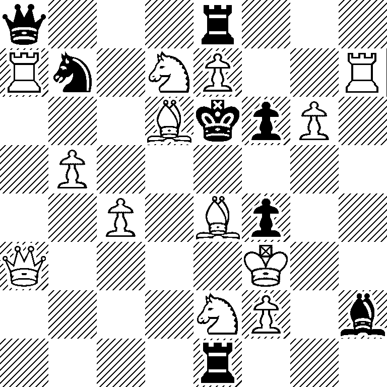 q3r3/Rn1NP2R/3BkpP1/1P6/2P1Bp2/Q4K2/4NP1b/4r3