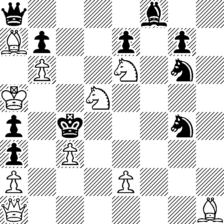 q4b2/Bp2p1p1/1P2N1n1/K2N4/p1k3n1/p1P5/P3P3/Q6B