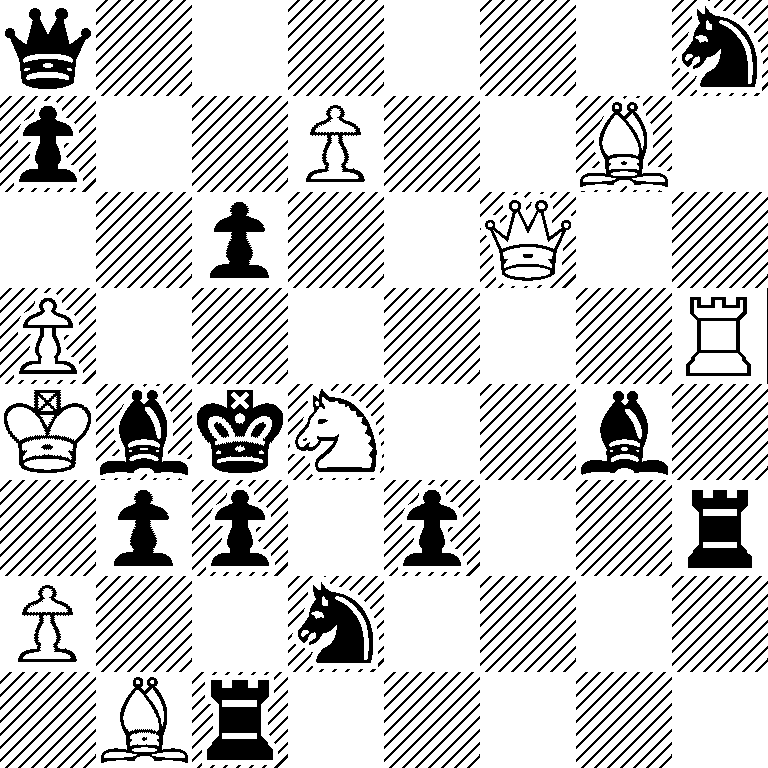 q6n/p2P2B1/2p2Q2/P6R/KbkN2b1/1pp1p2r/P2n4/1Br5