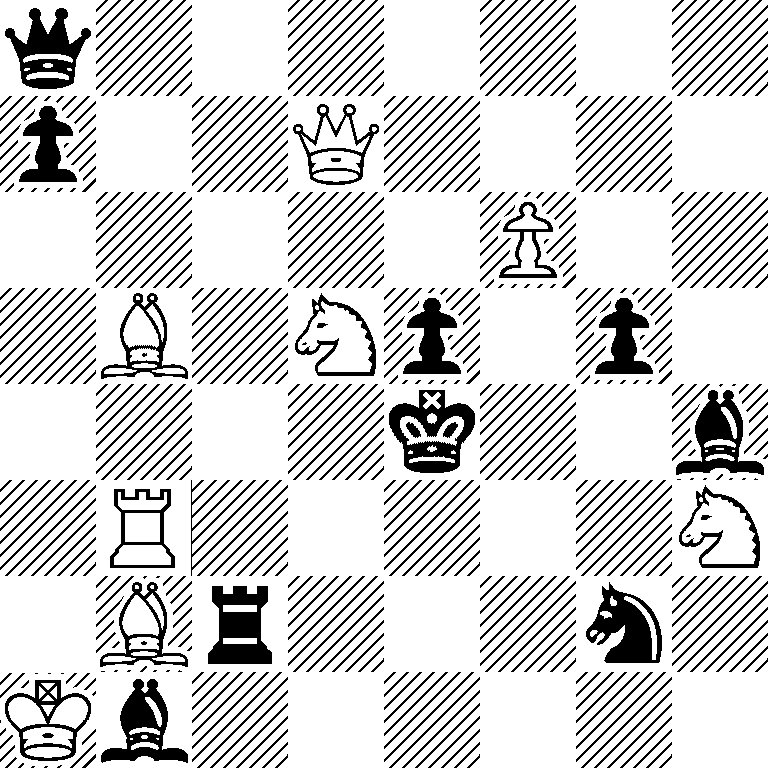 q7/p2Q4/5P2/1B1Np1p1/4k2b/1R5N/1Br3n1/Kb6