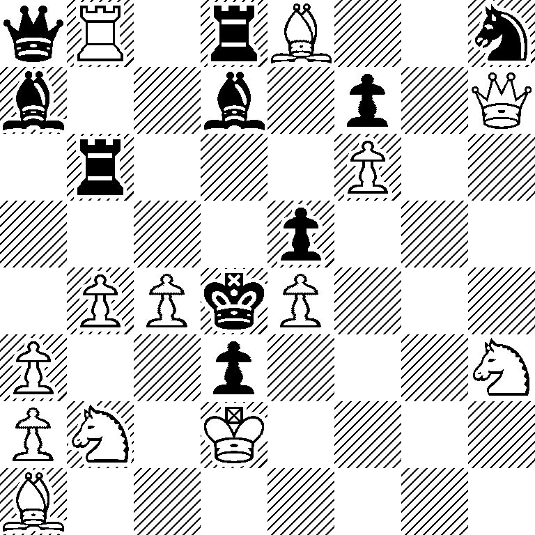 qR1rB2n/b2b1p1Q/1r3P2/4p3/1PPkP3/P2p3N/PN1K4/B7