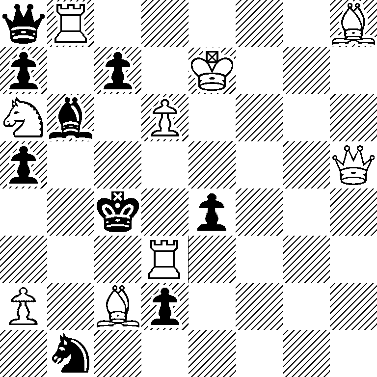 qR5B/p1p1K3/Nb1P4/p6Q/2k1p3/3R4/P1Bp4/1n6