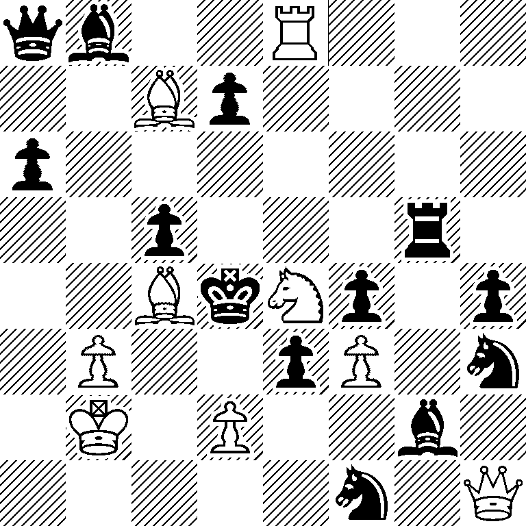 qb2R3/2Bp4/p7/2p3r1/2BkNp1p/1P2pP1n/1K1P2b1/5n1Q