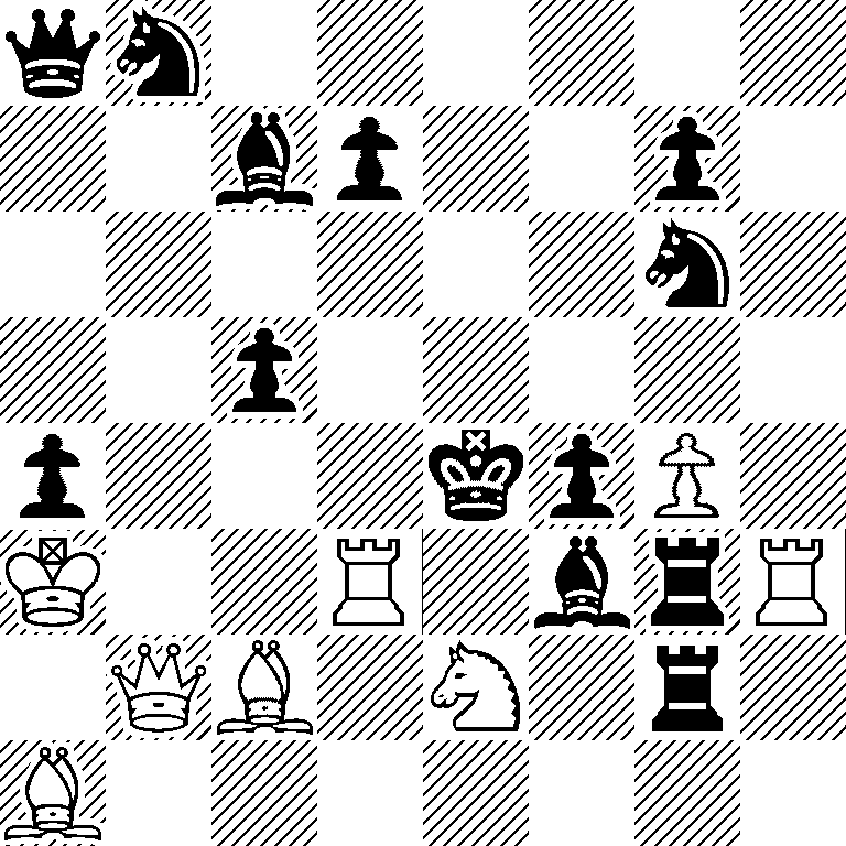 qn6/2bp2p1/6n1/2p5/p3kpP1/K2R1brR/1QB1N1r1/B7