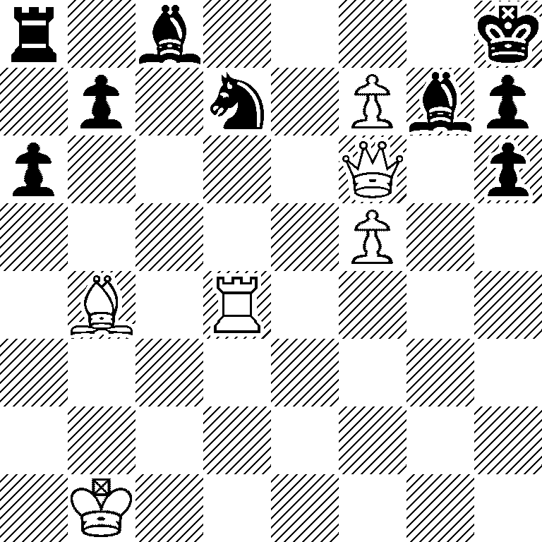 r1b4k/1p1n1Pbp/p4Q1p/5P2/1B1R4/8/8/1K6