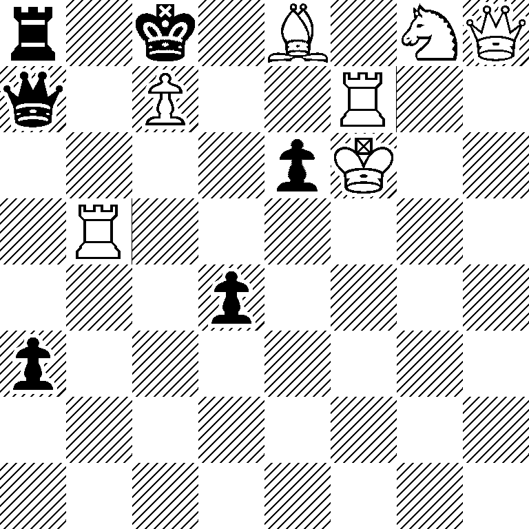 r1k1B1NQ/q1P2R2/4pK2/1R6/3p4/p7/8/8