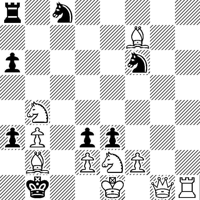 r1n5/5B2/p4n2/8/1N6/pP1pp3/1B1PNP2/1k2K1QR