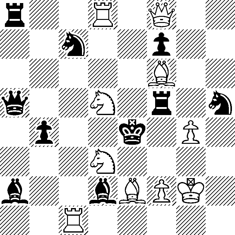 r2R1Q2/2n2p2/5B2/q2N1r1n/1p2k1P1/3N4/b2bBPK1/2R5