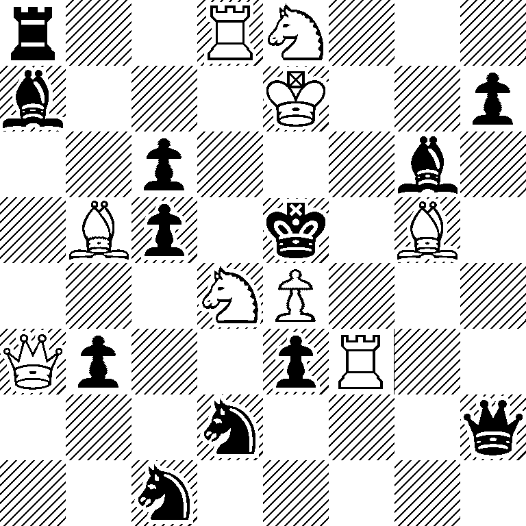 r2RN3/b3K2p/2p3b1/1Bp1k1B1/3NP3/Qp2pR2/3n3q/2n5