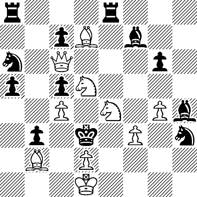 r3r3/2pB1b2/n1Q3p1/p1pN4/2P1N1Pb/1p1k1P1n/1B1P4/3K4