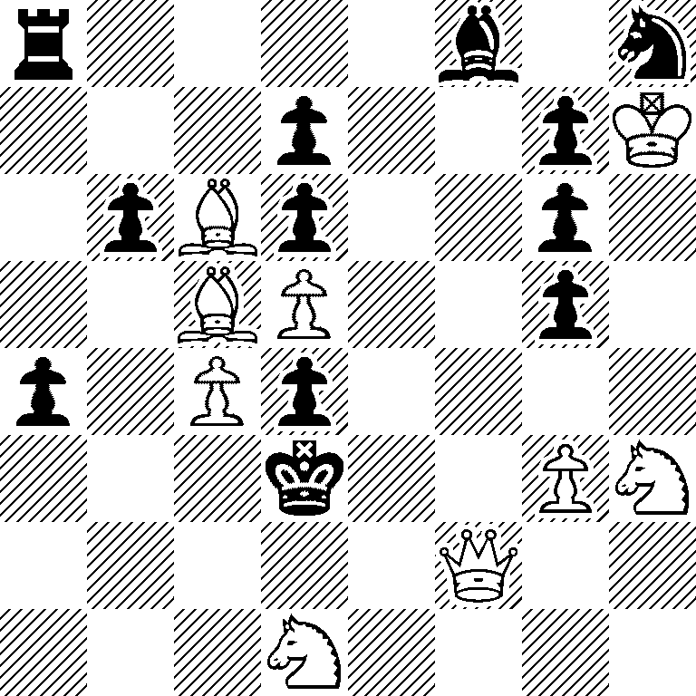 r4b1n/3p2pK/1pBp2p1/2BP2p1/p1Pp4/3k2PN/5Q2/3N4
