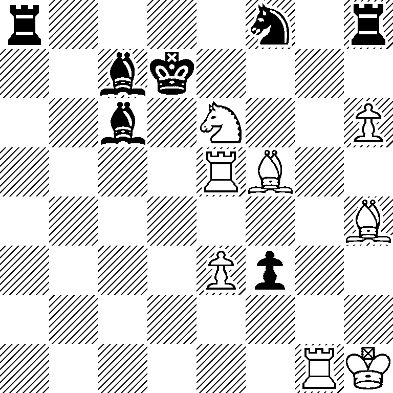 r4n1r/2bk4/2b1N2P/4RB2/7B/4Pp2/8/6RK