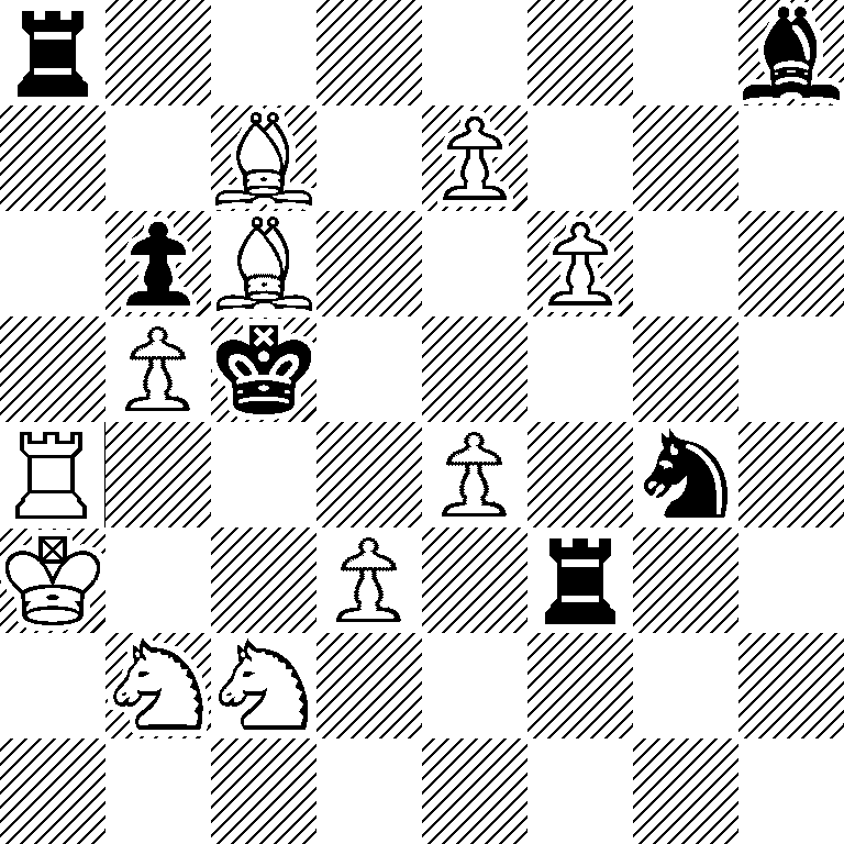 r6b/2B1P3/1pB2P2/1Pk5/R3P1n1/K2P1r2/1NN5/8