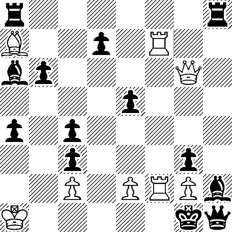 r6r/B2p1R2/bp4Q1/4p3/p1p5/2p3p1/2P1PRPb/K5kq