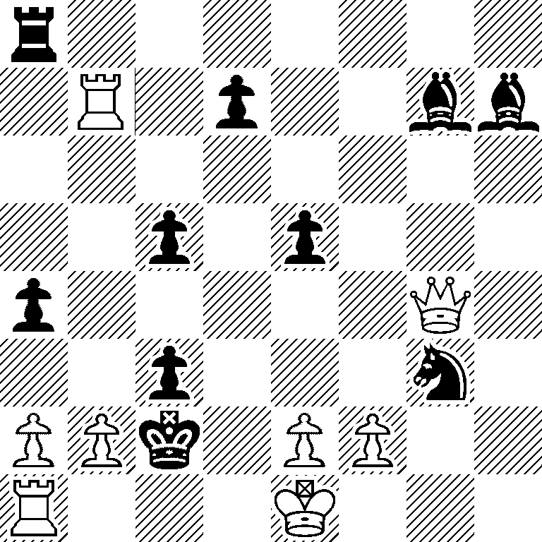 r7/1R1p2bb/8/2p1p3/p5Q1/2p3n1/PPk1PP2/R3K3