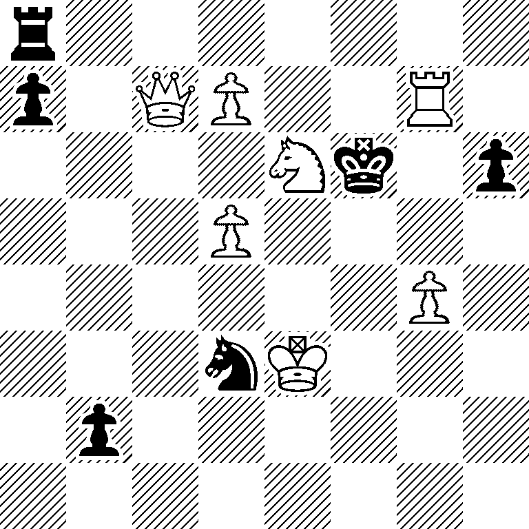 r7/p1QP2R1/4Nk1p/3P4/6P1/3nK3/1p6/8