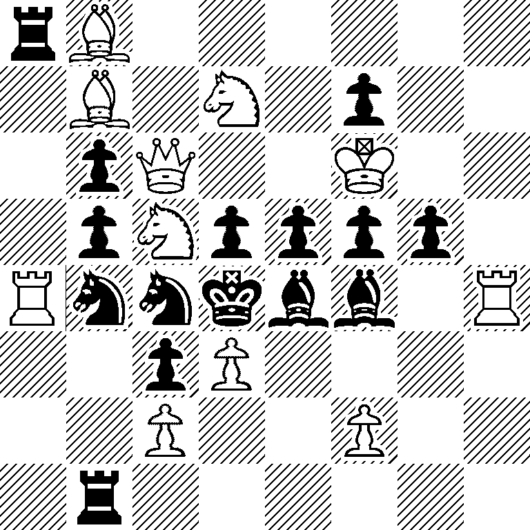 rB6/1B1N1p2/1pQ2K2/1pNpppp1/Rnnkbb1R/2pP4/2P2P2/1r6