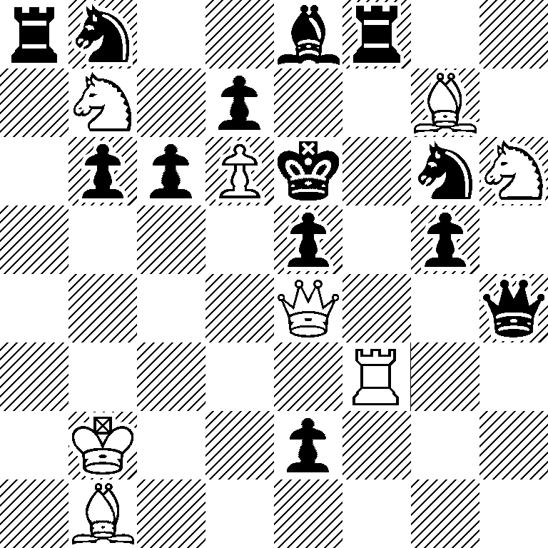 rn2br2/1N1p2B1/1ppPk1nN/4p1p1/4Q2q/5R2/1K2p3/1B6