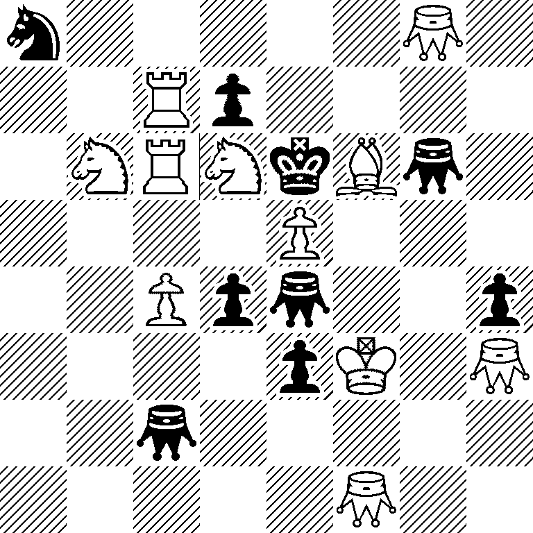 s5*2Q1/2Rp4/1SRSkB*2q1/4P3/2Pp*2q2p/4pK1*2Q/2*2q5/5*2Q2